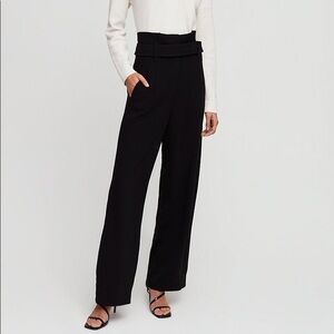 Office Siren Aritzia Babaton Jermiane high waist paper bag pants size 8 black